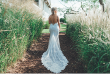 Load image into Gallery viewer, Berta &#39;16-03&#39; size 24 used wedding dress back view on bride
