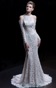 Demetrios 'Glistening Grace' size 4 new wedding dress front view on model