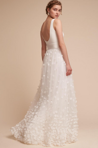 BHLDN 'Mimi' size 0 used wedding dress back view on model