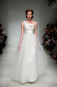 Amsale 'Parker' One-Shoulder Wedding Dress - Amsale - Nearly Newlywed Bridal Boutique - 1
