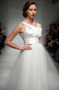Amsale 'Parker' One-Shoulder Wedding Dress - Amsale - Nearly Newlywed Bridal Boutique - 3