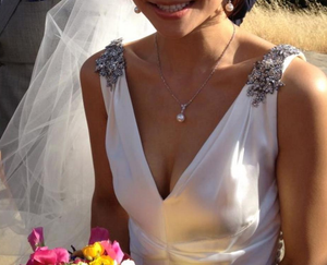 Vera Wang V-neck Silk Old Hollywood Wedding Dress - Vera Wang - Nearly Newlywed Bridal Boutique - 3