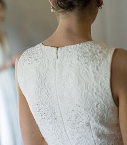J Crew 'Beaded Silk' size 6 new wedding dress back view on bride