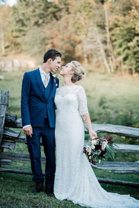 Maggie Sottero 'McKenzie' size 8 used wedding dress front view on bride