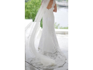 Anna Maier 'Aimee' size 2 used wedding dress back view with veil