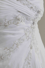 Load image into Gallery viewer, Custom &#39;Meagan Schlottmann&#39;  size 16 used wedding dress close up of fabric
