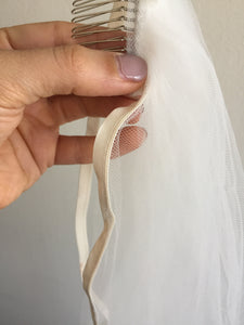 Da Vinci 'Satin Ballgown' size 18 new wedding dress view of veil
