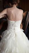 Vera Wang 'Eliza' size 4 used wedding dress back view close up on bride