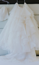 Load image into Gallery viewer, Watters &#39;Priya Skirt 7009B&#39; size 14 used wedding dress front view on hanger
