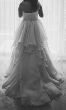 Load image into Gallery viewer, Watters &#39;Priya Skirt 7009B&#39; size 14 used wedding dress back view on bride
