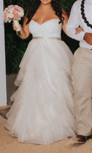Watters 'Priya Skirt 7009B' size 14 used wedding dress front view on bride