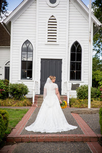 Ella Rosa 'Martizz' size 14 used wedding dress back view on bride