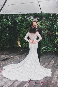 Pronovias 'Varel' size 6 used wedding dress back view on bride