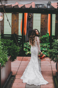 Pronovias 'Varel' size 6 used wedding dress back view on bride