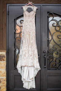 David Tutera 'Lourdes' size 4 used wedding dress front view on hanger