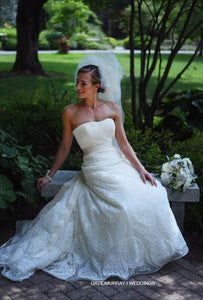 Vera Wang 'Margo' size 6 used wedding dress front view on bride
