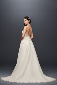 Galina Signature 'Sheer Beaded' size 6 new wedding dress back view on model