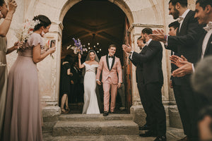Rime Arodaky 'Coppelia' size 0 used wedding dress front view on bride