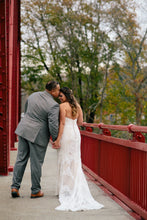 Load image into Gallery viewer, Ashley and Justin &#39;10413&#39; size 8 used wedding dress back view on bride
