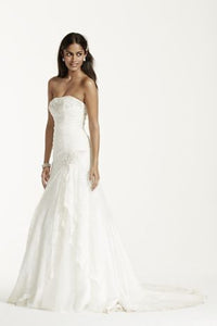 David's Bridal 'Lace A Line Gown with Side Split AI10030312'