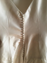 Load image into Gallery viewer, Paloma Blanca &#39;Dupioni&#39; size 10 used wedding dress back view on hanger
