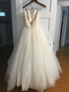 Tara Keely '2161' size 8 used wedding dress back view on hanger