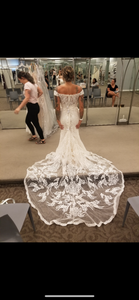 Oleg Cassini 'Xtcw808 beaded off shoulder mermaid gown ' wedding dress size-06 NEW