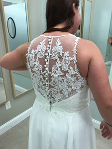 Lillian West '6515' size 12 used wedding dress back view close up