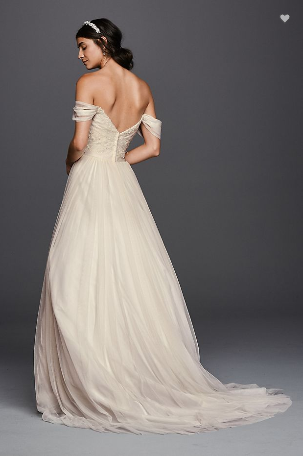 David's Bridal 'Tulle Beaded Lace Sweetheart' size 6 new wedding dress ...