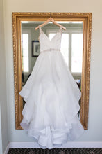 Load image into Gallery viewer, Hayley Paige &#39;6704&#39; size 4 used wedding dress back view on hanger
