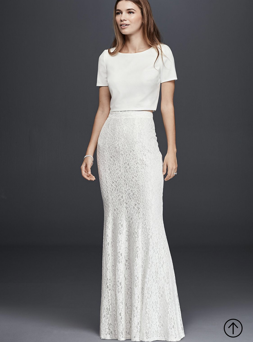 David's Bridal 'DB Studio' size 8 new wedding dress front view on model