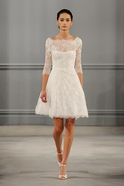 Monique Lhuillier 'Vignette' size 18 used wedding dress on model