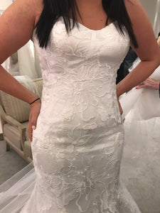 Randy Fenoli 'Iris' size 10 used wedding dress front view on bride