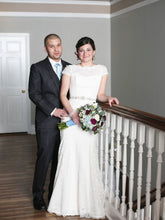 Load image into Gallery viewer, Mikaella &#39;Rosalie&#39; size 10 used wedding dress front view on bride
