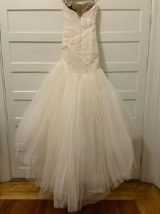Monique Lhuillier 'Blush Forever Tulle Wedding Gown' wedding dress size-08 PREOWNED