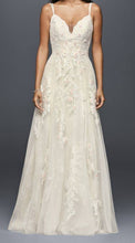 Load image into Gallery viewer, Melissa Sweet &#39;Scalloped A-Line&#39; size 10 new wedding dress front view on model
