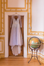 Load image into Gallery viewer, Hayley Paige &#39;Lumi&#39; size 8 used wedding dress front view on hanger
