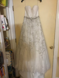 Casablanca '2136' size 10 new wedding dress front view on hanger