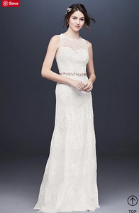 Galina 'WG3953 Illusion' size 14 new wedding dress front view on model