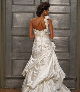 Alita Graham Crisscross Ruched Pickup Gown - Alita Graham - Nearly Newlywed Bridal Boutique - 2