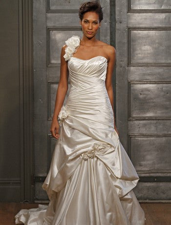 Alita Graham Crisscross Ruched Pickup Gown - Alita Graham - Nearly Newlywed Bridal Boutique - 1