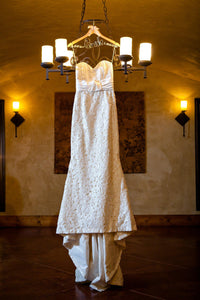 Elizabeth Fillmore 'Amelia' Ivory Silk & Lace Wedding Dress - Elizabeth Fillmore - Nearly Newlywed Bridal Boutique - 2