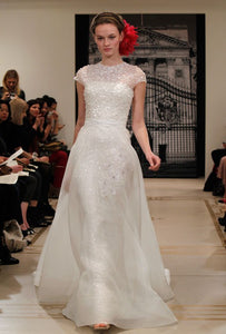 Reem Acra 'Glamour Pearl' size 6 new wedding dress front view on model