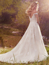 Load image into Gallery viewer, Maggie Sottero &#39;Saffron&#39; size 6 used wedding dress back view on model
