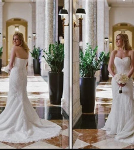 La Sposa 'Mullet' size 6 used wedding dress front /back views on model