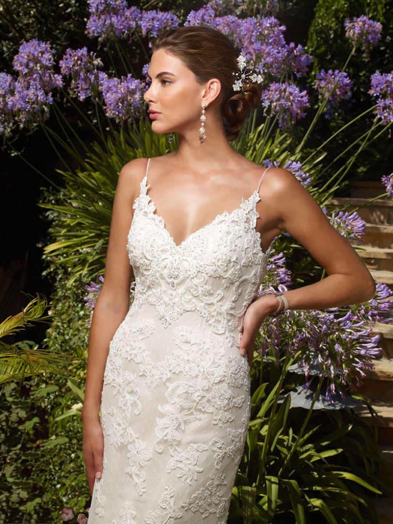 Casablanca 'Exotic Escape' size 14 new wedding dress front view on model