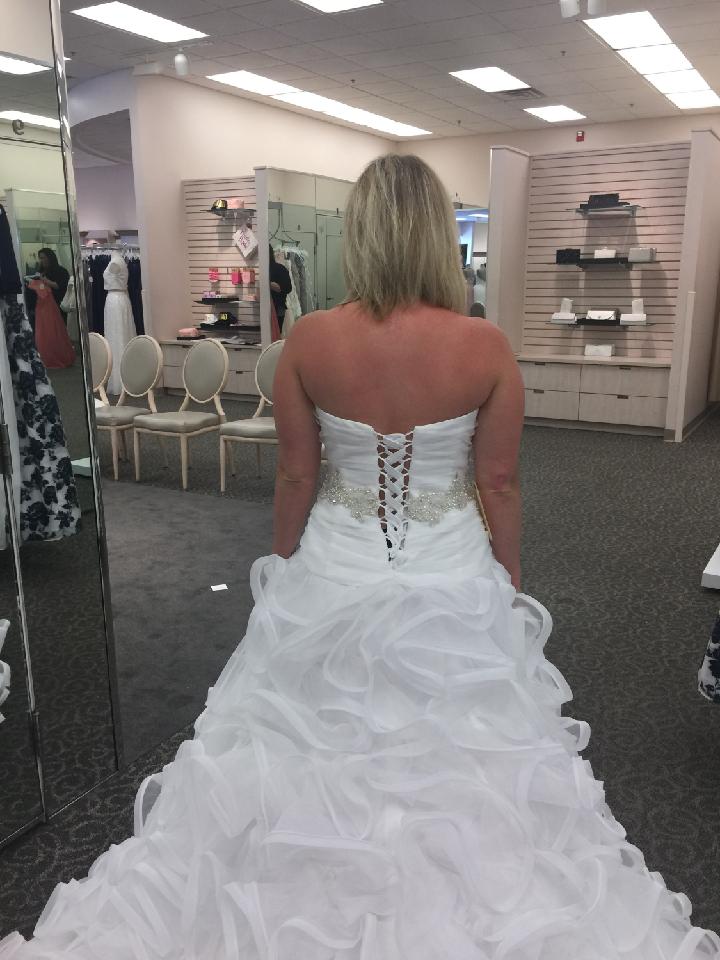 Galina Signature 'Strapless Organza' size 6 new wedding dress back view on bride