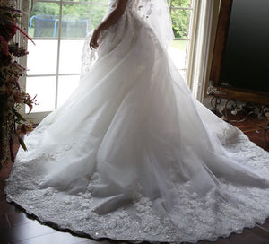 Zuhair Murad 'Summer Collection' size 6 used wedding dress back view on bride