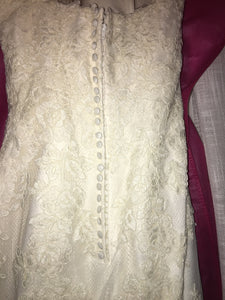 Enzoani 'Dakota' size 8 new wedding dress back view close up