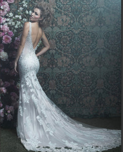 Allure Bridals 'C412' size 12 used wedding dress back view on model